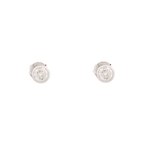 NEUF BOUCLES D'OREILLES VANESSA TUGENDHAFT SOLITAIRES OR BLANC EARRING 1110€