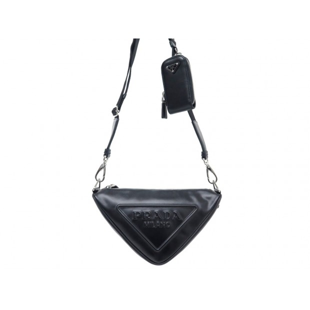 NEUF SAC PRADA TRIANGLE BAG MULTI-POCHETTES 2VH155 CUIR NOIR HAND BAG 1950€