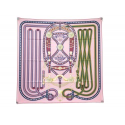 NEUF FOULARD HERMES GRAND TRALALA H003778S CARRE 90 JAMIN SOIE SILK SCARF 495€