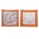 NEUF FOULARD HERMES DE L'OMBRELLE AUX DUELS DOUBLE FACE MARIE 90 SOIE SCARF 620€