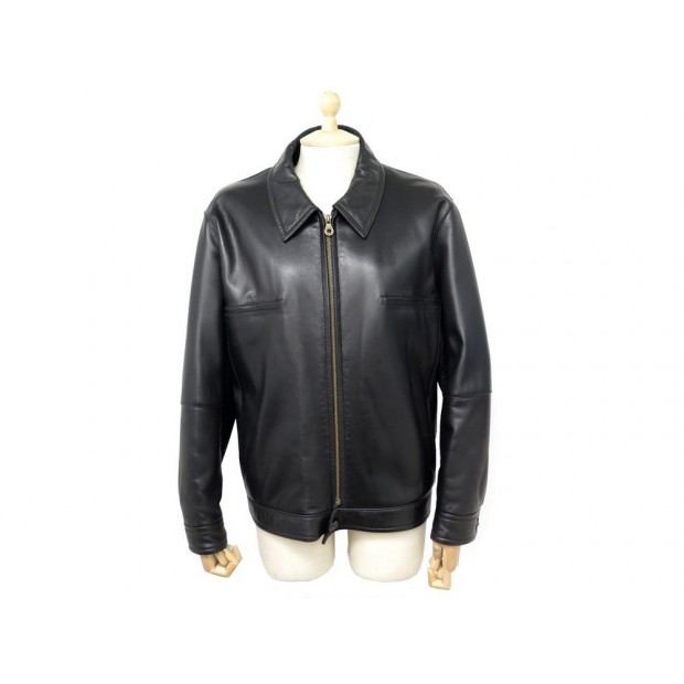 NEUF BLOUSON LOEWE 46 S VESTE EN CUIR AGNEAU MANTEAU BLACK LEATHER JACKET 2500€