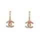 NEUF BOUCLES D'OREILLES CHANEL CREOLES LOGO CC MULTICOLORE NEW EARRINGS 1000€