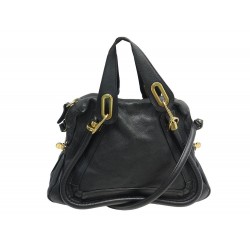 SAC A MAIN CHLOE PARATY MEDIUM EN CUIR GRAINE NOIR BANDOULIERE HAND BAG 1450€