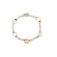 BRACELET POMELLATO DODO PERLES ARGENTEES ET DOREES T17 ARGENT MASSIF PEARLS