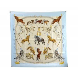 NEUF FOULARD HERMES EN PISTE ROBERT DALLET CARRE 90 SOIE BOITE SILK SCARF 460€