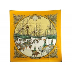 NEUF FOULARD HERMES MARINE ET CAVALERIE LEDOUX CARRE 90 SOIE NEW SILK SCARF 460€