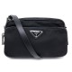 NEUF SAC A MAIN PRADA CAMERA DOUBLE ZIP 1BH010 NYLON BANDOULIERE HAND BAG 1950€