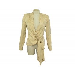 VESTE CHRISTIAN DIOR BLAZER NOUE 8E12022342 M 38 SOIE BEIGE SILK JACKET 2000€