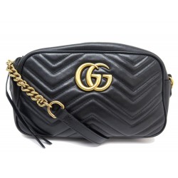 SAC A MAIN GUCCI GG MARMONT SMALL 447632 EN CUIR NOIR BANDOULIERE HAND BAG 1490€