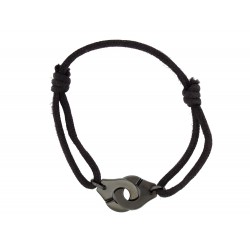 NEUF BRACELET DINH VAN MENOTTES R12 EN ARGENT MASSIF 925 PLAQUE NOIR SILVER 400€