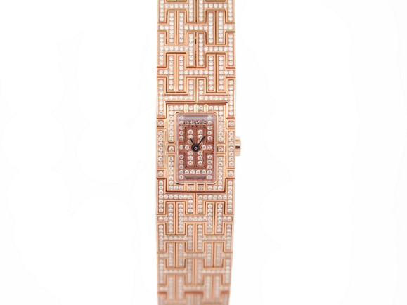 montre hermes kilim kl1 272 17 mm quartz or rose