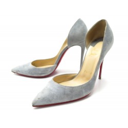 CHAUSSURES CHRISTIAN LOUBOUTIN PIGALLE FOLLIES 37.5 ESCARPINS GRIS SHOES 695€