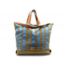 SAC A MAIN GOLDEN GOOSE CABAS DELUXE BRAND TOILE CAMEL ET BLEU TOTE BAG 790€