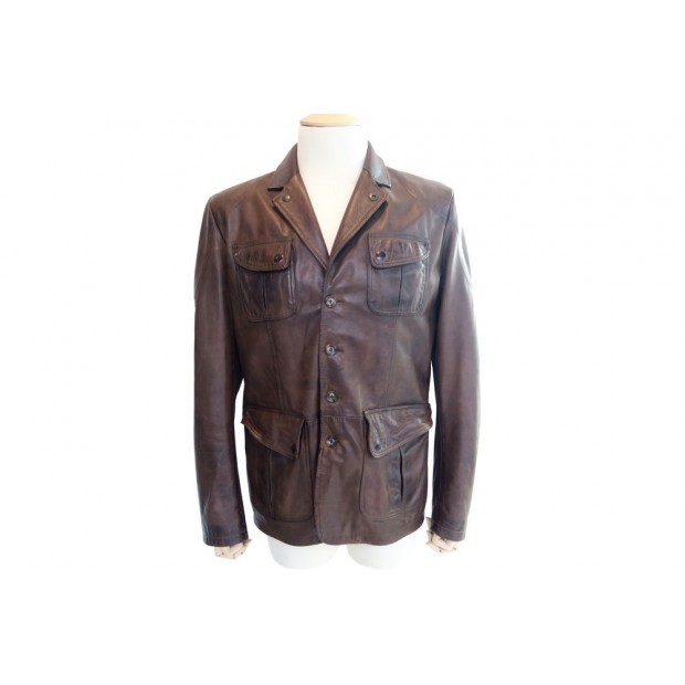 NEUF MANTEAU MATCHLESS XL L 50 EN CUIR MARRON HOMME BLOUSON LEATHER JACKET 1500€