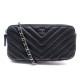 SAC A MAIN CHANEL WALLET ON CHAIN NOIR CUIR CHEVRONS NOIR BANDOULIERE WOC 3200€