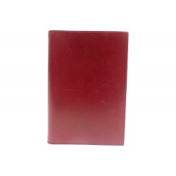 VINTAGE COUVERTURE AGENDA HERMES EN CUIR BOX BORDEAUX BURGUNDY DIARY COVER