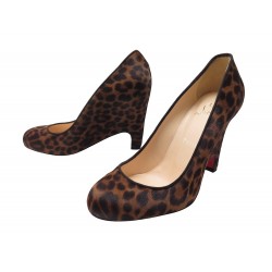 NEUF CHAUSSURES CRHISTIAN LOUBOUTIN MORPHING WEDGE 38 POULAIN LEOPARD SHOES 925€
