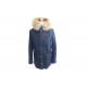 NEUF MANTEAU PARKA OAKWOOD COL FOURRURE DE RACOON & LAPIN 50 M BLEU BLOUSON 720€