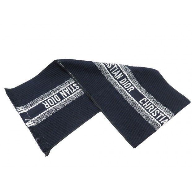 NEUF ECHARPE CHRISTIAN DIOR REVERSIBLE TOILE OBLIQUE UNIVERSITY LAINE SCARF 750€