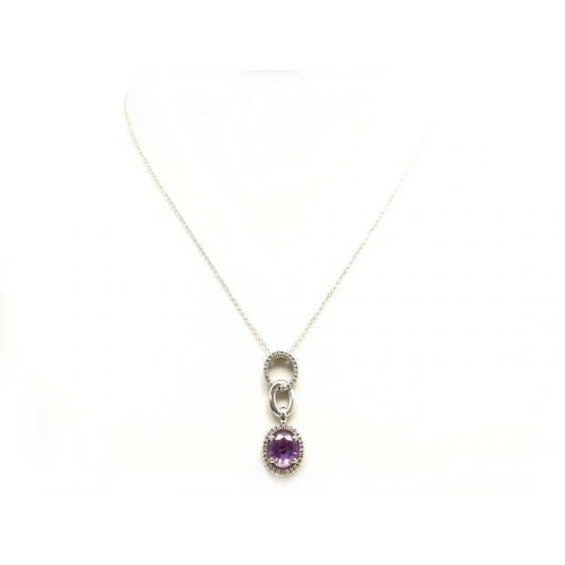 NEUF COLLIER MAUBOUSSIN VRAIMENT TOI 42 CM EN OR BLANC AMETHYSTE ET DIAMANTS