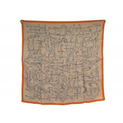 NEUF FOULARD HERMES COLLECTION EQUESTRE B.P. EMERY CARRE 70 SOIE SILK SCARF 340€