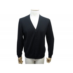 NEUF GILET PRADA CARDIGAN 52 IT 50 FR M EN LAINE NOIRE BLACK WOOL JACKET 1100€