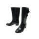 CHAUSSURES CHANEL BOTTES DE PLUIE CAMELIA CAOUTCHOUC NOIR 37 BOOTS SHOES 1300€