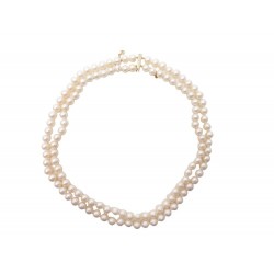 COLLIER 124 PERLES DE CULTURE AKOYA JAPON 2 RANGS 2 ROWS PEARLS NECKLACE 1260€