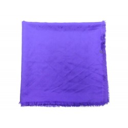 CHALE LOUIS VUITTON MONOGRAM 140CM EN SOIE LAINE VIOLET WOOL SILK SHAWL 490€