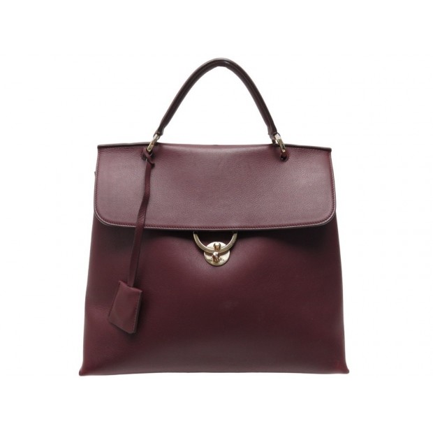 SAC A MAIN SALVATORE FERRAGAMO LARGE JET SET CUIR BORDEAUX LEATHER HANDBAG 1490€