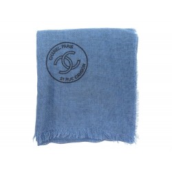 NEUF ECHARPE CHANEL ETOLE LOGO CC 31 RUE CAMBON CHALE CACHEMIRE SOIE SCARF