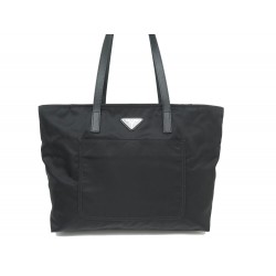 NEUF SAC A MAIN PRADA CABAS FOURRE TOUT EN TOILE NYLON NOIR NEW HAND BAG 1250€