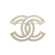 NEUF BROCHE CHANEL LOGO CC METAL DORE STRASS 2021 + BOITE GOLDEN BROOCH 550€