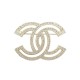 NEUF BROCHE CHANEL LOGO CC METAL DORE STRASS 2021 + BOITE GOLDEN BROOCH 550€