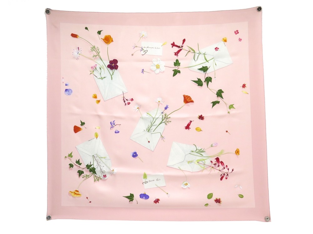 foulard hermes des fleurs pour le dire carre 90 soie