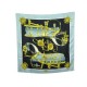 FOULARD HERMES HARNAIS DE COUR PHILIPPE LEDOUX CARRE SOIE BLEU SILK SCARF 350€