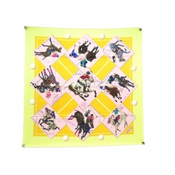 FOULARD HERMES MONDE DU POLO CUP PALM BEACH CARRE 90 CRISSEY SOIE + BOITE 495€