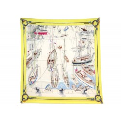 VINTAGE FOULARD HERMES LE PORT DE SAINT TROPEZ 1960 DAUCHEZ EN SOIE SCARF 495€