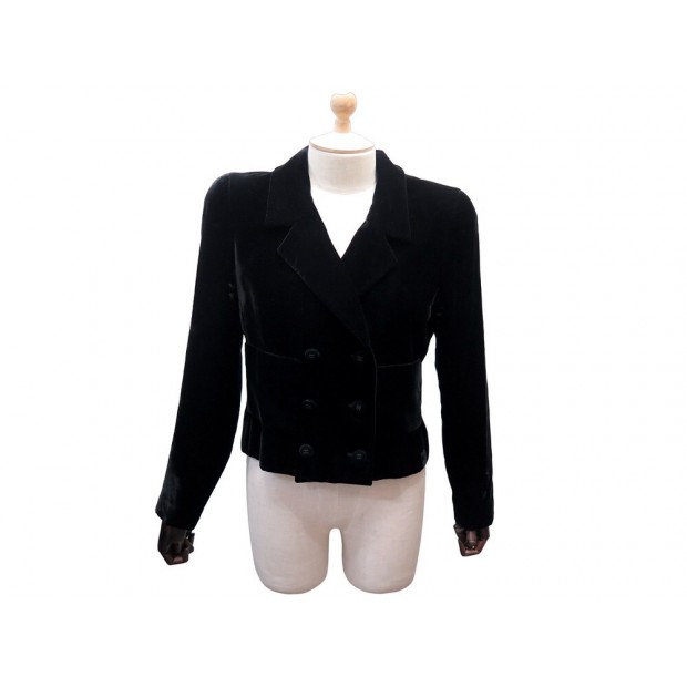 NEUF VINTAGE VESTE DE TAILLEUR CHANEL COURTE EN VELOURS 40 M VELVET JACKET 6500€