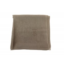 ETOLE HERMES PLUME 210X100CM CACHEMIRE & SOIE TAUPE ECHARPE FOULARD SCARF 815€