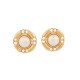 VINTAGE BOUCLES D'OREILLES CHANEL PERLES DE CASTELLANE 1990 METAL DORE EARRING