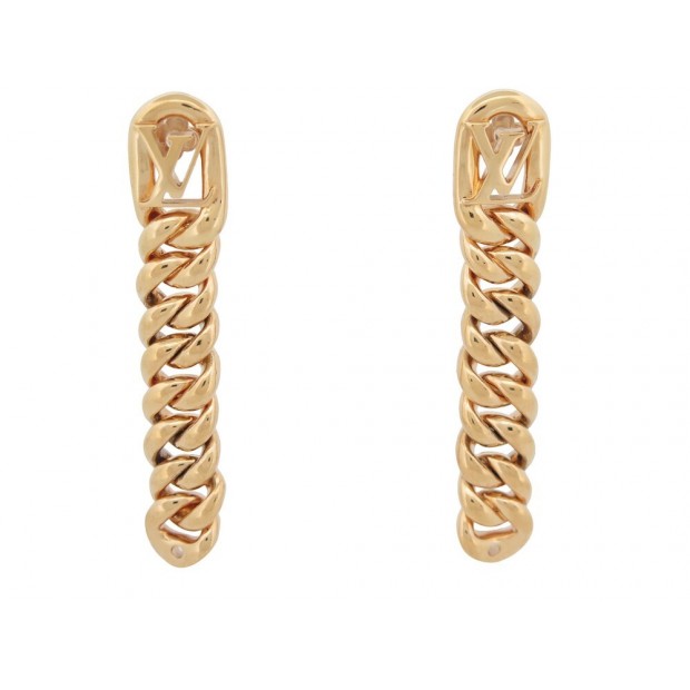 NEUF BOUCLE D'OREILLES LOUIS VUITTON LV GET DRESSED M00641 METAL EARRINGS 490€