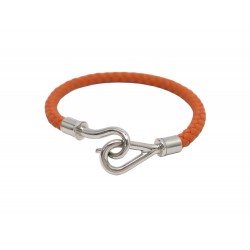 NEUF BRACELET HERMES JUMBO H H077241FP93T4 17 CUIR ET ACIER BANGLE STRAP 340€