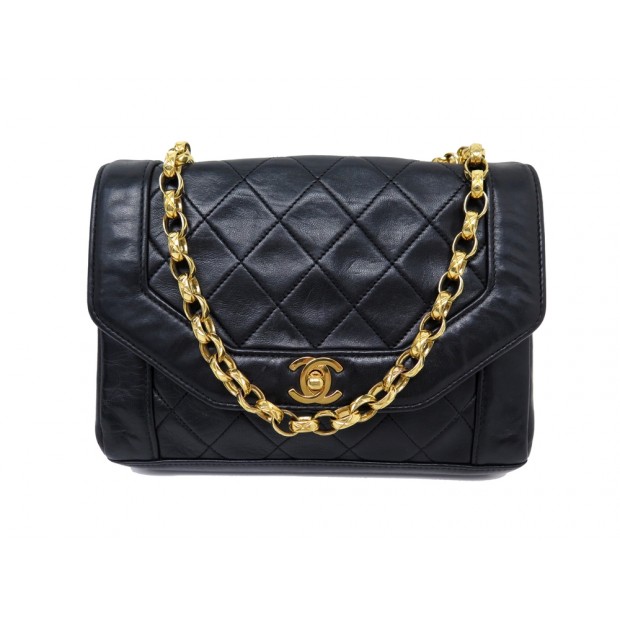 VINTAGE SAC A MAIN CHANEL DIANA RABAT TIMELESS BANDOULIERE CHAINE MATELASSE BAG