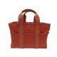 NEUF SAC A MAIN HERMES ACAPULCO PM CABAS TOILE & CUIR ROUGE BRIQUE HANDBAG 2100€