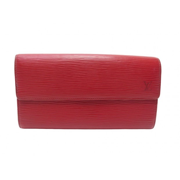 PORTEFEUILLE LOUIS VUITTON SARAH CUIR EPI M63577 ROUGE RED LEATHER WALLET 645€