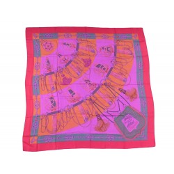 NEUF FOULARD HERMES CLIQUETIS JULIA ABADIE CARRE GEANT 140 SOIE WASH SCARF 945€