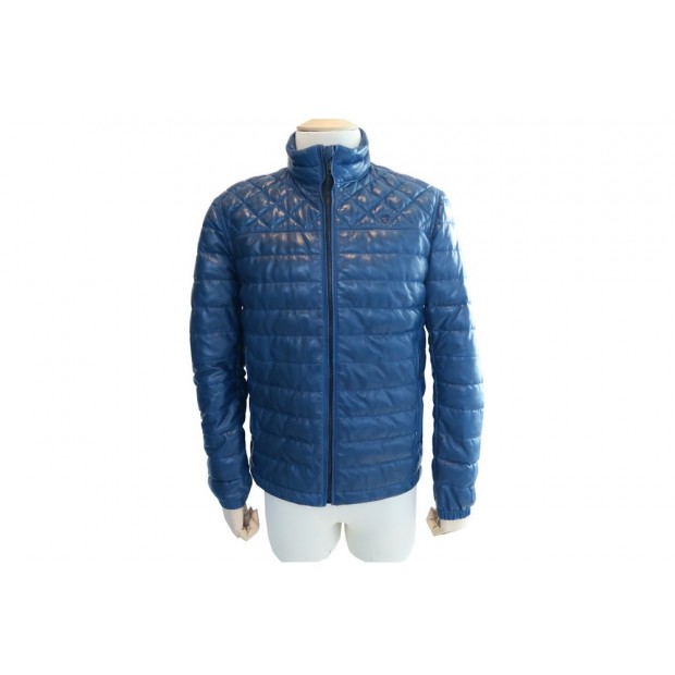 MANTEAU STRELLSON DOUDOUNE CUIR 50 BLEU 