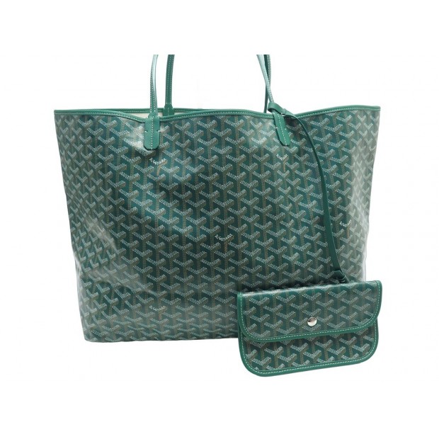 NEUF SAC A MAIN GOYARD CABAS SAINT LOUIS GM TOILE GOYARDINE VERTE GREEN HAND BAG