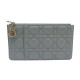 NEUF PORTE CARTES CHRISTIAN DIORZIPPE CUIR CANNAGE GRIS WALLET CARD HOLDER 450€